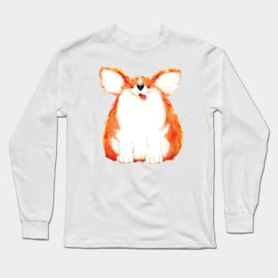 Smiling round Corgi dog Long Sleeve T-Shirt